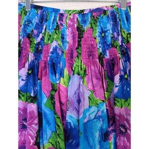 Grace Dane Lewis Silk Floral Skirt Size 10 Pink Blue Green Fit-N-Flare Flowy EUC